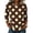 #1 Brown, variant on Polka Dots Shirts for Women 3/4 Sleeve Crew Neck Tunic Tops Dressy Casual Loose Fit Blouses Yellow L