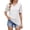 White, variant on yunLCZ Women Shirts Women's 2025 Spring/Summer New Solid Color V Neck Lace Splicing Short Sleeve Loose T Shirt Top