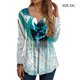 thumbnail image 3 of Jumpingount Camisa de mujer Poliéster Primavera Cuello en V Blusa con estampado de flores Fiesta interior al aire libre Viajar Compras Camisas de oficina Prendas para la parte del cuerpo Verde XXL Jumpingount AP003428-15, 3 of 6