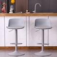 thumbnail image 5 of YOUNIKE Bar Stools Set of 2, PU Leather Bar Chairs, Swivel Sturdy Metal Base, Height Adjustable Counter Stools, Gray, 5 of 7
