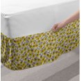thumbnail image 2 of Yellow Bed Skirt, Grunge and Vintage Style Concept of Chamomiles with Leaves Blooming Floral Design, Elastic Bedskirt Dust Ruffle Wrap Around for Bedding Decor, 4 Sizes, Grey Yellow, by Ambesonne, 2 of 2