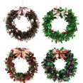 thumbnail image 4 of Colorful Wool Strip Rattan Ring Hanging Handmade Christmas Color Strip Wreath Decorative Large Christmas Decoration Wreath, 4 of 5