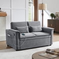 thumbnail image 2 of Modern Convertible Loveseat Sleeper Sofa with Adjustable Backrest & Pull-Out Twin Bed, High-Density Foam Cushions, Lumbar Support Pillows, Perfect for Small Apartments & Living Rooms, 500 lb Capacity, 2 of 9