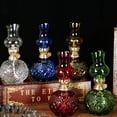 thumbnail image 3 of ICERUN Oil Lamp Gradient Colored Glass Kerosene Lamp Retro Indoor Oil Lamp Rustic Lamp Teal, 3 of 3