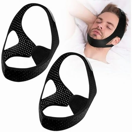 WEEKS 2 Pack Anti Snore Chin Strap – Adjustable Jaw Support to Keep Mouth Closed, Stop Snoring, Breathable & Reusable for Men & Women