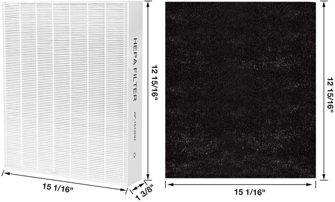SCREENTRONICS 2 Pack H13 True HEPA Filters Compatible Replacement for Air Purifier Coway AP1512HH AP-1512HH-FP AP-1518R AP-1519P and Airmega 200M (2 x True HEPA + 8 x Carbon Pre Filters) #3304899