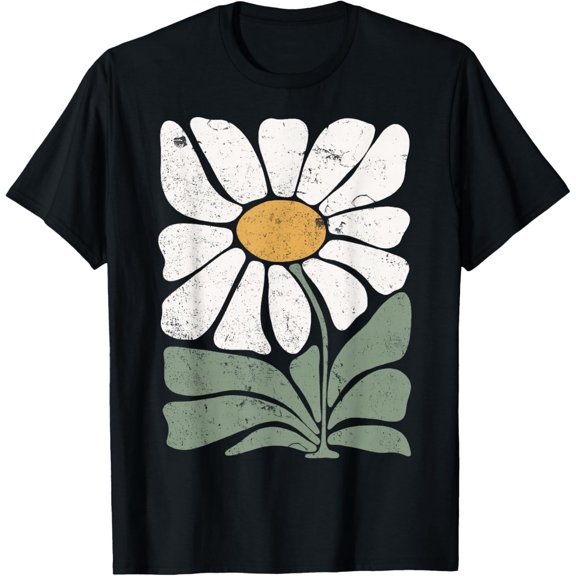 Boho Daisy Flower Retro Botanical Wildflower Gardener Vintage Gifts T-shirt
