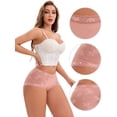 thumbnail image 3 of DARING DIVA Women's High-Waisted Extended Crotch Panties 3 Pcs XL Pink, Gray, Beige, 3 of 6