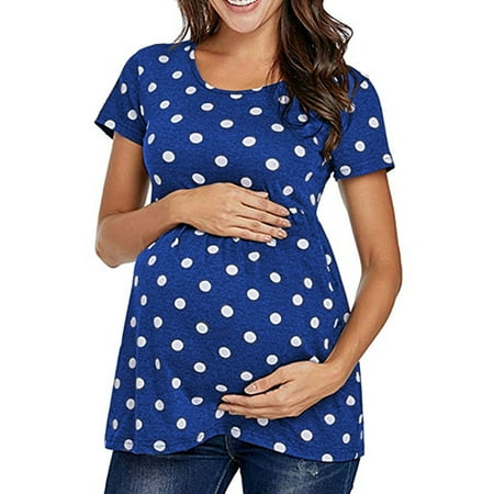 

PALACLOTH Floarl Print Scoop Neck Women Pregnant Maternity Clothes Tops Short Sleeve T Shirt