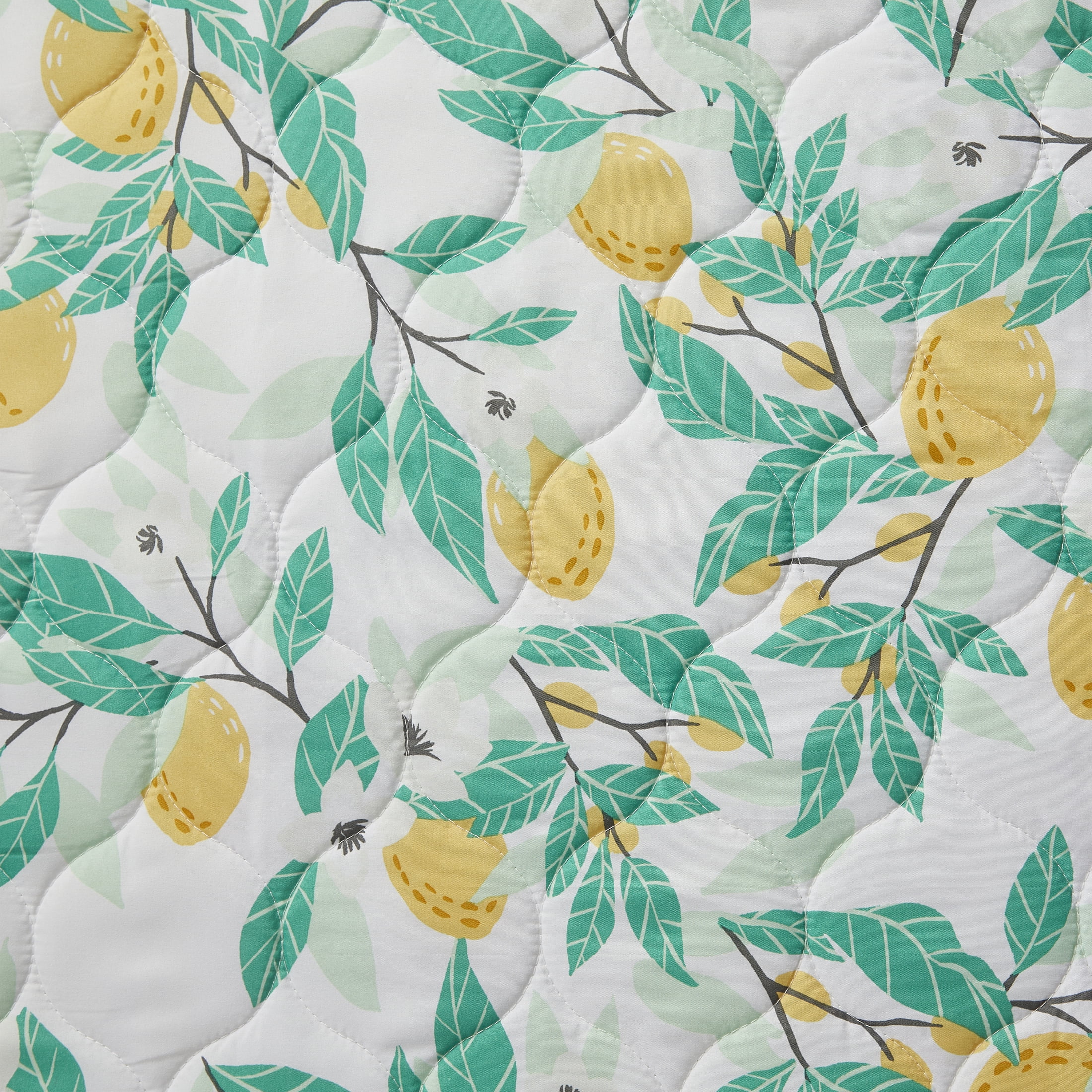 Mainstays Lemon Yellow Striped Polysester Quilt, King, Reversible
