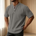 thumbnail image 4 of VEXRO Waffle Henley Tee Tops for Men Classic Fit Short Sleeve Knit Button Shirts for Casual & Daily, 4 of 7