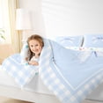 thumbnail image 3 of Erosebridal Blue Gingham Bow Twin Bedding Sets, Buffalo Ribbon Bedding Comforter Set for Kids Girls, Colorful Stars Reversible, 7pcs, 3 of 6