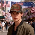 thumbnail image 2 of Wonitaaizi US 250th Anniversary Retro Floral Print Hat Patriotic 1776-2026 American Flag Eagle Baseball Cap Celebration Hat, 2 of 6