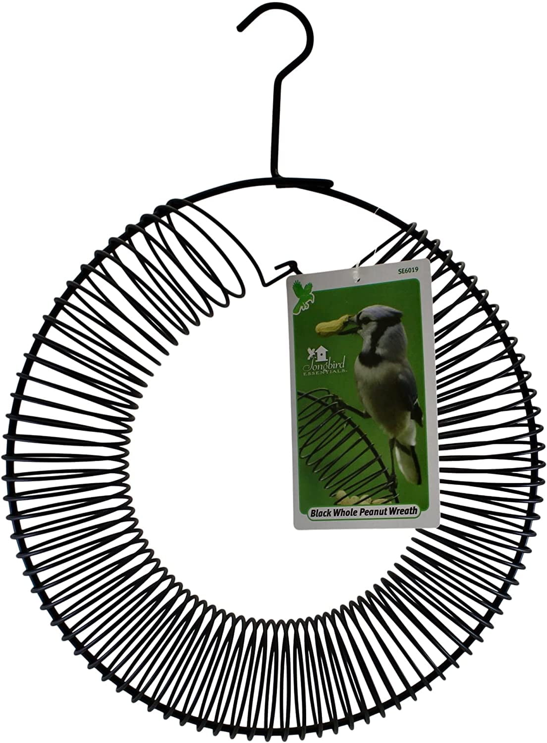 Songbird Essentials Bird Feeder Squirrel Feeder Whole Peanuts Wreath Black