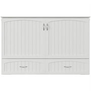 Bowery Hill Traditional Solid Wood Murphy Queen Bed in White
