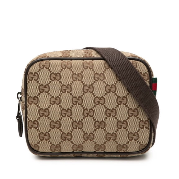 Pre-Owned Gucci GG Canvas Crossbody Shoulder Bag 834268 Beige Brown Leather Women's... (Good)