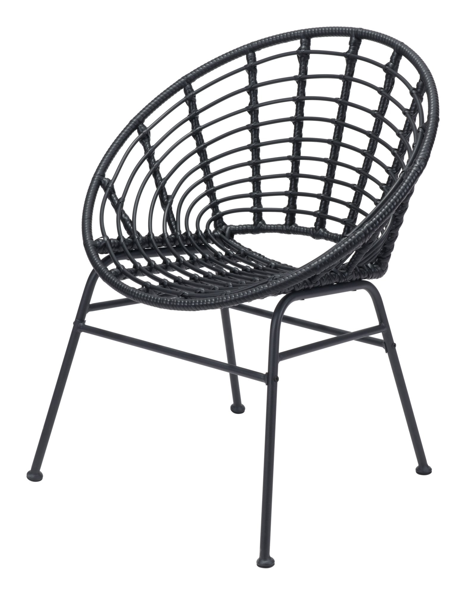 Side Dining Chair, Set of 2, Aluminum, Metal, Black, Outdoor Patio