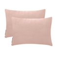 thumbnail image 6 of Pastel Peach Decorative Lumbar Pillow Cover 20"x28" | Pack of 2 Modern Velvet Oblong Cushion Cover Solid | Plain Solid Pillowcases for Bed, Couch & Sofa, Modern Home Décor - Pastel Peach Velvet Dream, 6 of 9