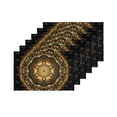 thumbnail image 4 of MKHERT Vintage Gold Mandala Pattern On Black Damask Ethnic Ornament Placemats Table Mats for Dining Room Kitchen Table Decoration 12x18 inch,Set of 6, 4 of 4