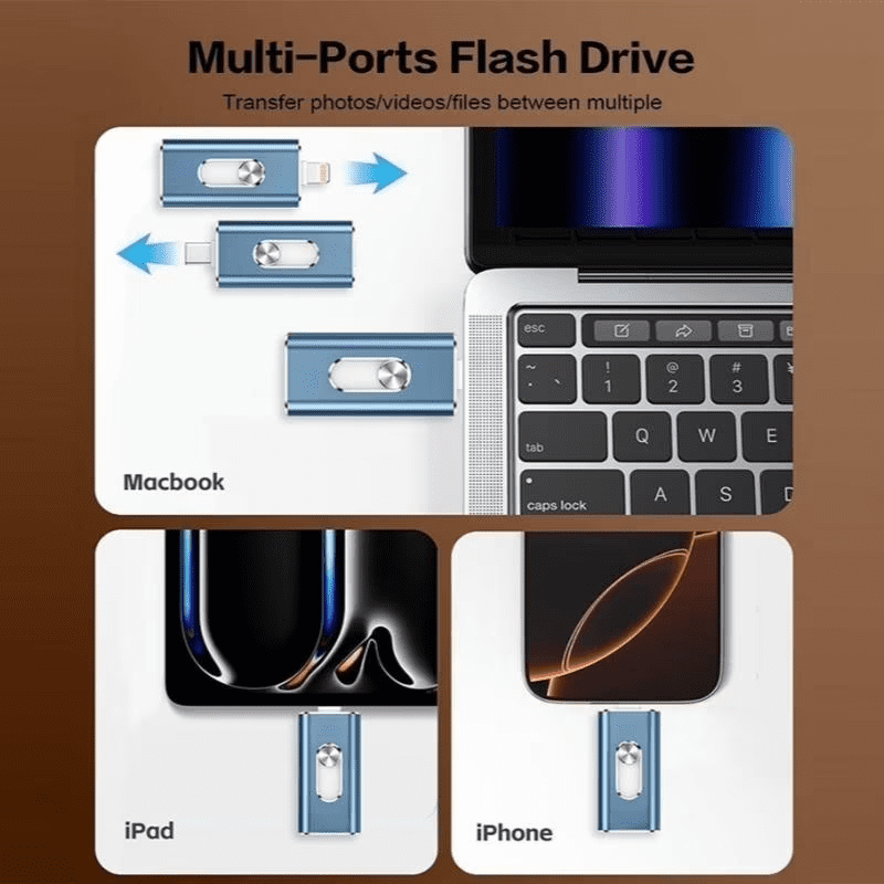 USB 3.0 Flash Drive for iPhone3-In-1  USB External StorageThumb Drive OTG Pendrive Android Phone and Computer-Black