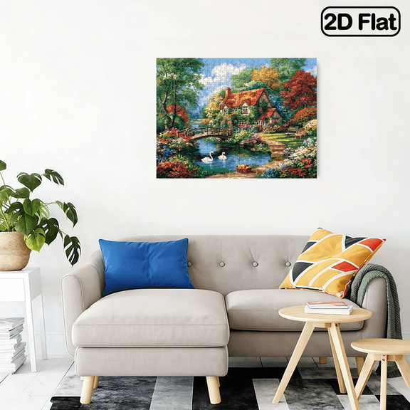 500 pieces of "Quiet House" paper jigsaw puzzle, DIY home decoration puzzle, designed for birthdays, Halloween, Thanksgiving, Easter and other occasions for family fun puzzles
