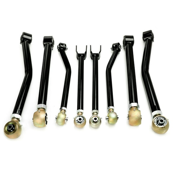 FAPO Adjustable Front and Rear Control Arms Kit Compatible with Jeep Wrangler JK 2007-2018 0-6" Lift