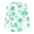 thumbnail image 4 of hlysgo Mens Three Quarter Length Sleeve Shirts Casual Summer Vacation Shirt for Men Trendy Palm Tree Graphic Tee Crewneck 3/4 Sleeve Tops Green L, 4 of 4