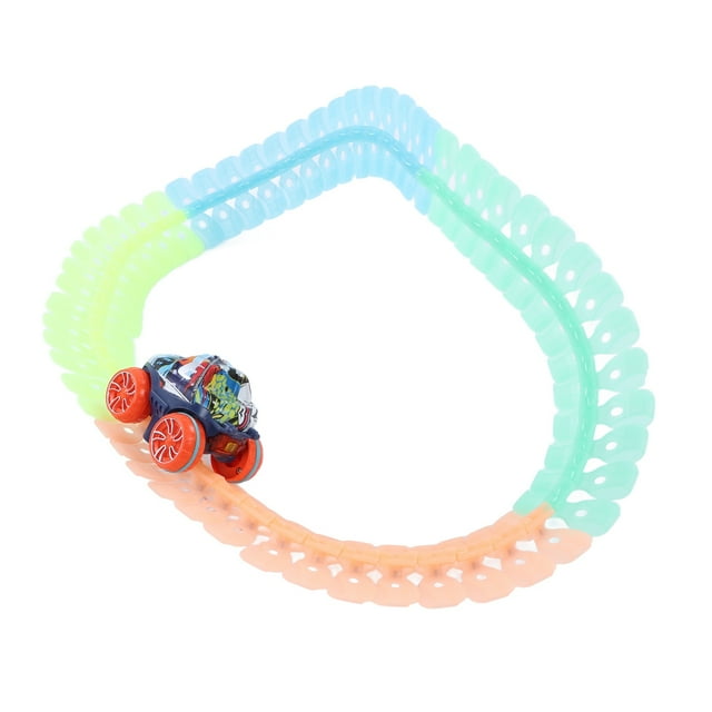 Glow Race Tracks And LED Toy Cars, Race Car Track With LED Light Up Building Block Educational Toy Set Learning Construction Kit For Boys And Girls Kids Birthday Gift