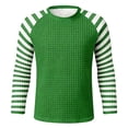 thumbnail image 2 of YANGXINX Men's Long Sleeve T Shirt Waffle Knit Striped Color Block Crewneck Casual Top Soft Breathable Comfort Relaxed Fit Tees, 2 of 4