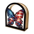thumbnail image 2 of Servilletero de Madera con Bandera de Ee. Uu. y Mariposas – Soporte Patriótico Floral para Pañuelos de Papel para El Día de La Independencia, Organizador de Escritorio para La Cocina o Fiestas Al Air, 2 of 6