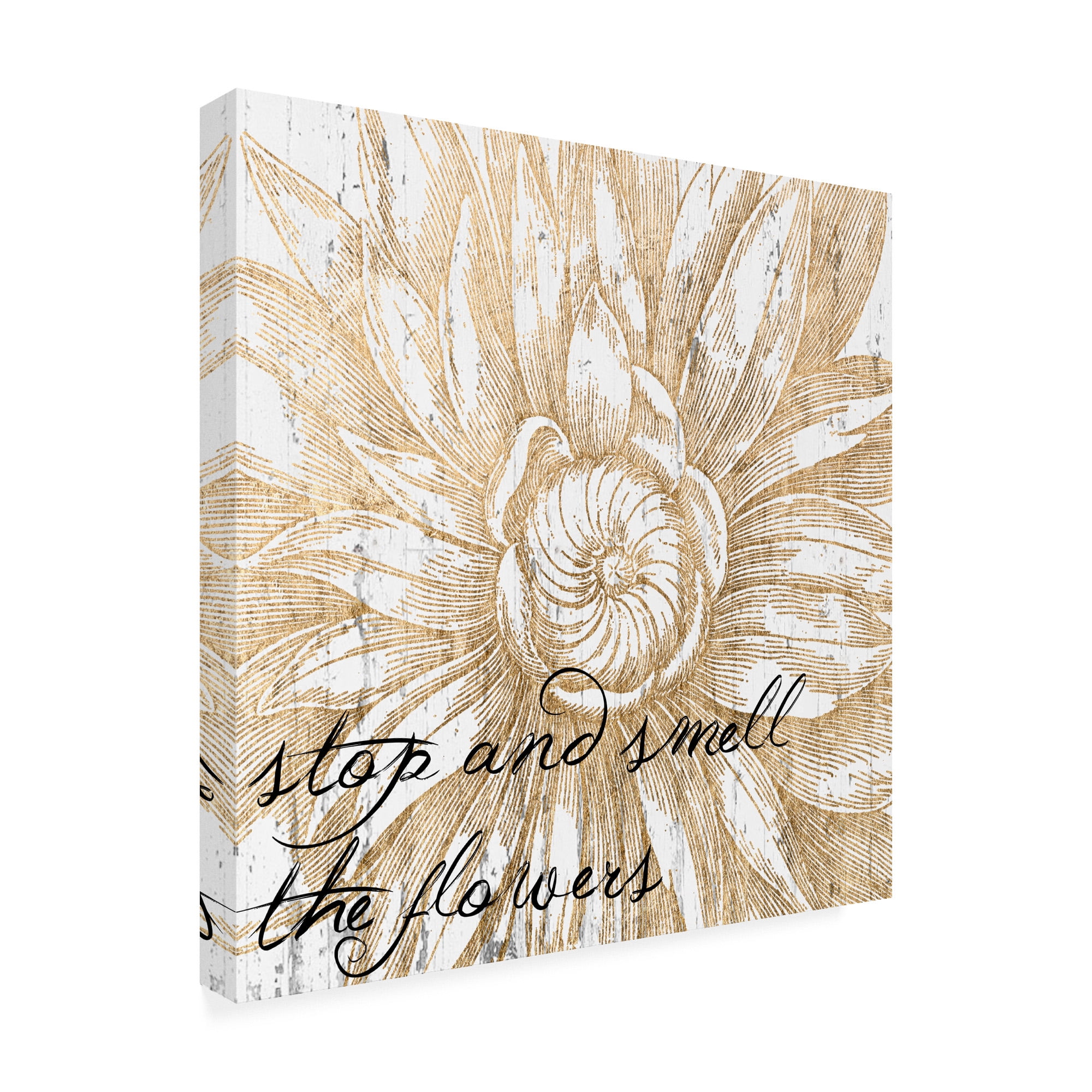 Trademark Fine Art 'Metallic Floral Quote I' Canvas Art by Jarman Fagalde
