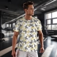thumbnail image 3 of Wukai Golden Glitter Butterflies Print Men's Short-Sleeved Mesh T-Shirt,Quick-Dry Short Sleeve Workout T-Shirt-Small, 3 of 8