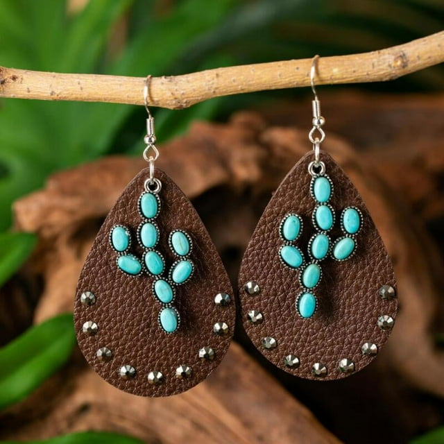 Nvzi Pendientes colgantes de estilo retro, nuevos y únicos, estilo bohemio étnico, joyería vintage (marrón)