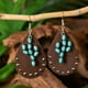 thumbnail image 1 of Nvzi Pendientes colgantes de estilo retro, nuevos y únicos, estilo bohemio étnico, joyería vintage (marrón), 1 of 3