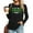 #0278-Black, variant on Women's St. Patrick's Day Print Round Neck Long Sleeve Loose Top