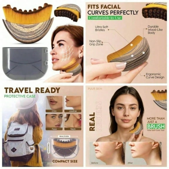 Lymphatic Contour Face BrushFacial Dry BrushLymphatic Drainage Massager, Soft Dry Brushing Beauty Tool For Jawline, Chin Facial Sculpting Designed To Fit Precisely And Relieve Fatigue