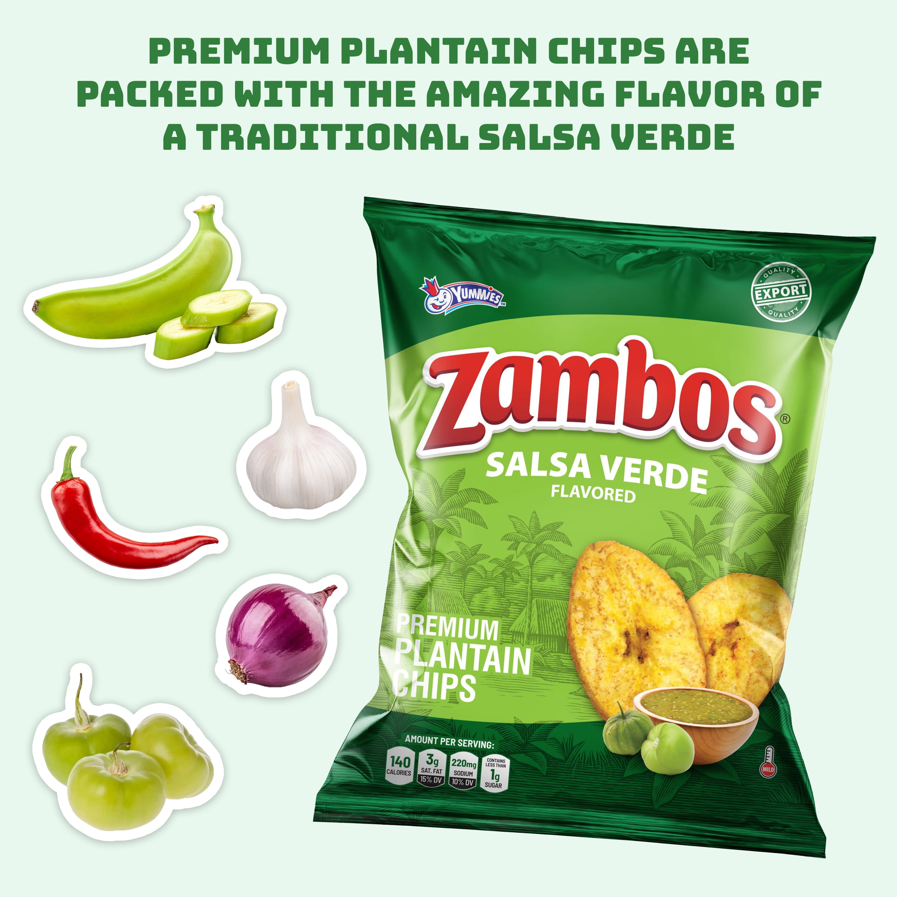Buy Zambos Premium Plantain Chips, Salsa Verde, 5.46 oz Online at