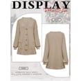 thumbnail image 7 of HUBERY Women Button Down V Neck Long Sleeve Pocket Solid Color Knitted Cardigan, 7 of 7