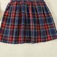 thumbnail image 5 of WhouRiu Girls Peter Pan Collar Smocked Plaid Dress Short Sleeve Pleated Dress Blue,Sizes 2-3, 5 of 5