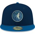 thumbnail image 2 of Men's New Era Navy Minnesota Timberwolves Official Team Color 2Tone 59FIFTY Fitted Hat, 2 of 5