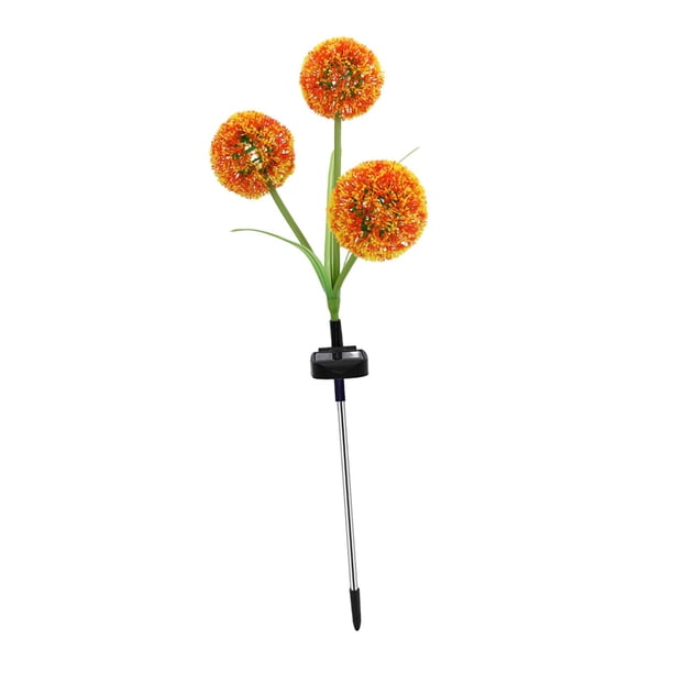 de 3 cabezales, luces de diente que encienden luces con 48 luces LED para exteriores para jardín, patio trasero, césped naranja Gloria luz del césped