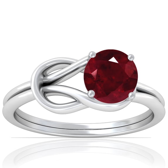 GemsNY July Birthstone - Vintage Prong Set Round Ruby Solitaire Ring (Grade - AA | 1.55cts.)