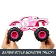 thumbnail image 4 of Hot Wheels Barbie Monster Truck RC, Battery-Powered Remote-Control Toy Truck in 1:24 Scale, 4 of 9