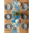 thumbnail image 6 of Holiday Dogs Table Runner, Oil Painting Summer Beach Ocean Sky Cotton Linen Kitchen Table Decoration Washable Dining Tabletop Runners for Home Party Decor 13x60 Inches, 6 of 9