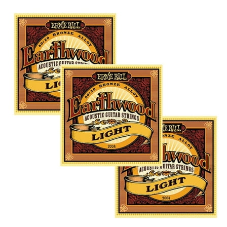 Ernie Ball Guitar Strings 3-Pack Acoustic Earthwood Light 11-52 2004