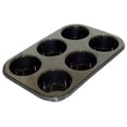 thumbnail image 4 of Plateau Antiadhésif de 6 Tasses pour Gros Petits Pains Muffins, Cuisson, Pudding, Moule Noir, Acier de Qualité Alimentaire, Carbone, 4 of 5