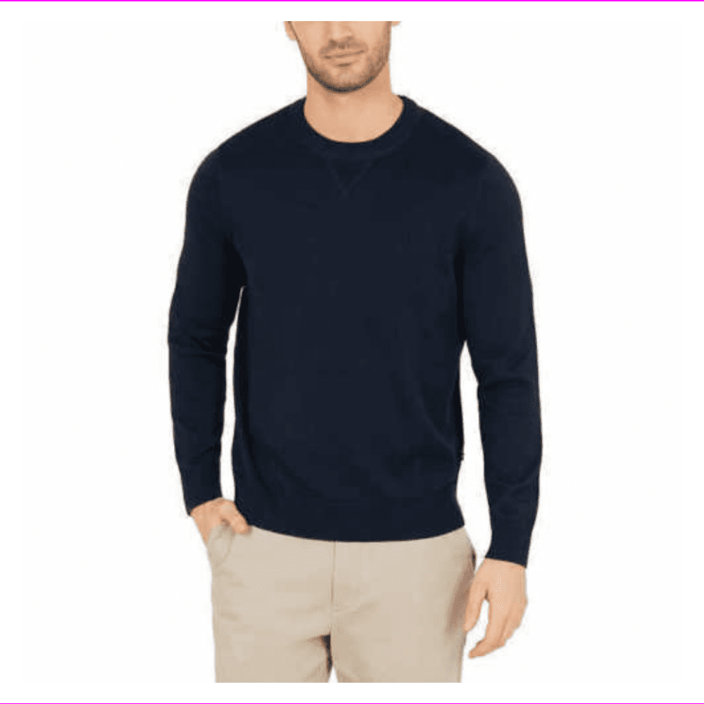 navy crew neck sweater