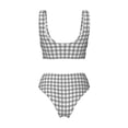 thumbnail image 5 of Daiia Gray Checkboard Women's Bikini Set Two Piece Swimsuit High Waisted Bikini Adjustable Straps Bikini Perfect for Beach, Pool, and Summer Vacation-Large, 5 of 9
