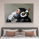 thumbnail image 4 of Póster de lienzo con pintura al óleo de mono para escuchar música, decoración de dormitorio, paisaje deportivo, decoración de oficina, regalo, estilo marco, 20 x 30 cm, 4 of 8
