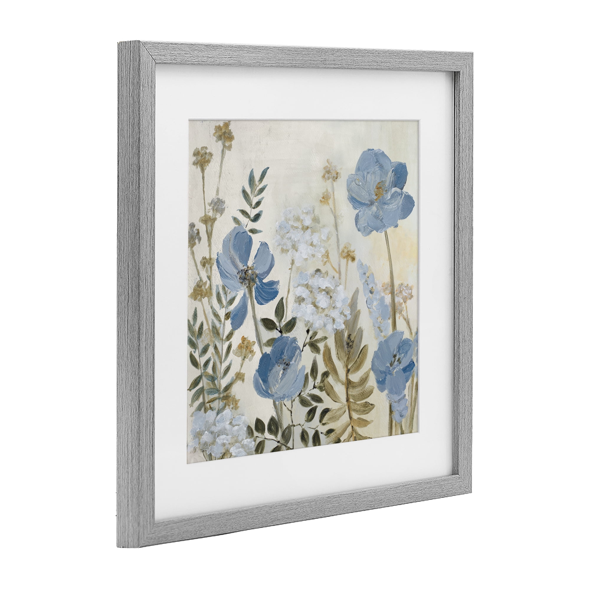 Stupell Industries Peaceful Blue Iris Garden Gray Framed Print Under Glass, design by Lanie Loreth